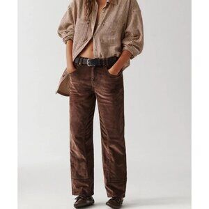 Free People We The Free Risk Taker High Rise Straight Corduroy Pants  Size 24‎